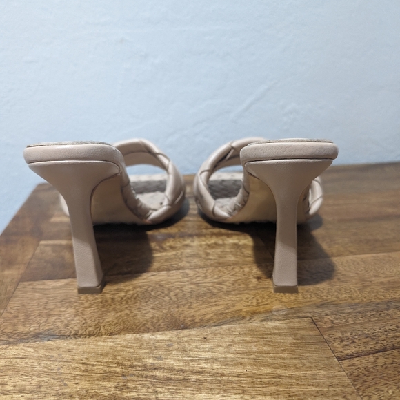 Bottega Veneta Libo Leather square  toe heel sandals women's size 39 tan - Picture 7 of 8